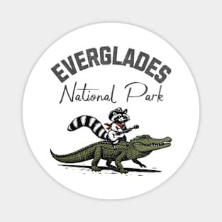 Alligator and Raccoon Everglades National Park Magnet